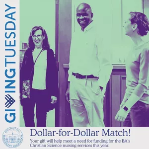 Today is the day! Your gift will help meet a need for funding for the BA’s Christian Science nursing services this year. Please give today and have your gift matched dollar for dollar. All gifts will be matched through December 31 (or until the match is met). 

We send our heartfelt gratitude for your support!

Click our link in bio to give